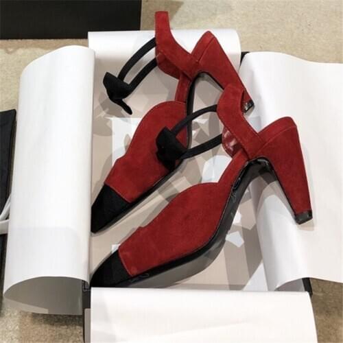 2020 Mary Jane shoes Women Fashion Show High Heels Bowtie Pumps Wedding Ladies Zapatos De Mujer Slingback Gladiator Sandals