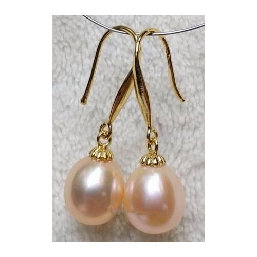 Wholesale price ^^^GORGEOUS AAA 12-10mm South Sea Pink Baroque Pearl Earrings 14