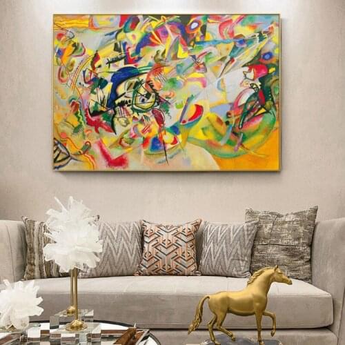 Wassily Kandinsky-Composition VII,1913 Abstract Wall Art Canvas Paintings Modern Posters And Prints Pop Art Wall Pictures Cuadro