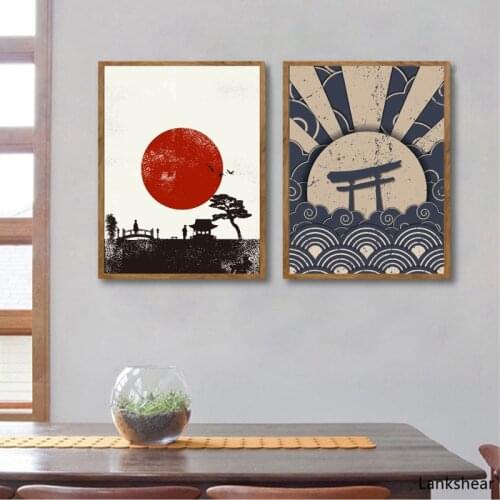 Japan Scenery Poster Wall Art Canvas Painting Living Room Home Decor Japanese Style Pattern Wall Pictures Landscape Prints