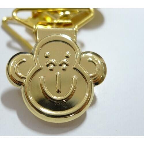 25pcs 1'' 25mm GOLD Color Monkey Shape Suspender Clips
