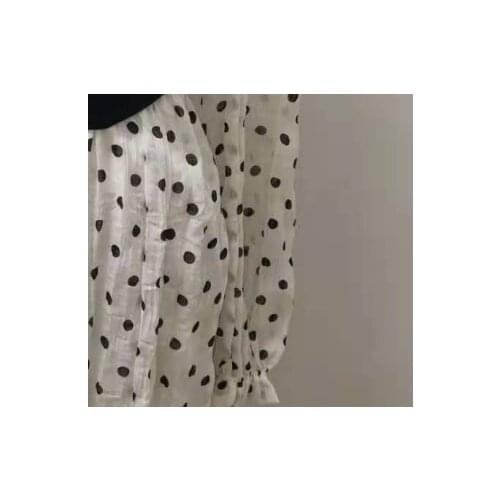 2021 Spring and Summer New Women Dress Fungus Collar Waist Polka Dot Print Pleated Dress DR5118