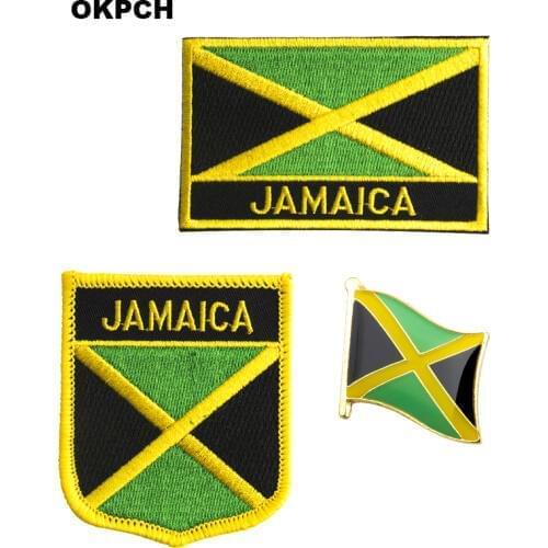 Jamaica flag patch badge 3pcs a Set Patches for Clothing DIY Decoration PT0197-3
