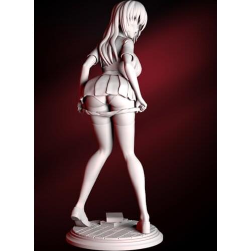 1/24 75mm 1/18 100mm Resin Model Kits Shy Cartoon Girl Unpainted No Color RW-213