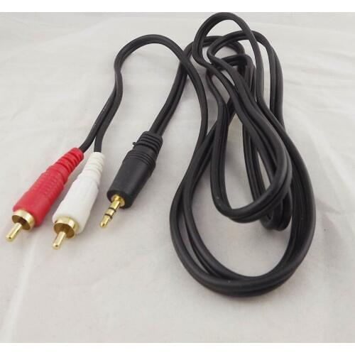 1pc 1.8M/6FT Gold 3.5mm Male Stereo To 2 RCA Phono Male Audio Video AV Adapter Cable