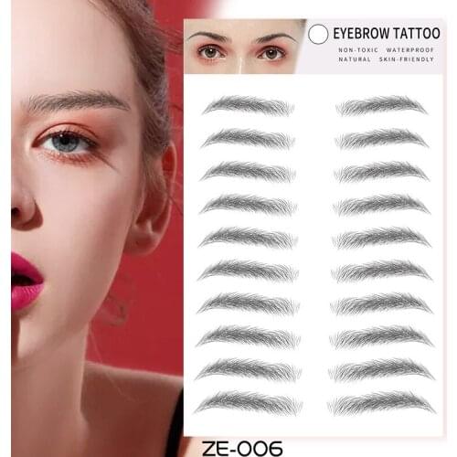 10pcs 4D Hair Like Eyebrows Makeup Waterproof Eyebrow Tattoo Sticker Long Lasting Natural Fake Eyebrow Stickers Cosmetics