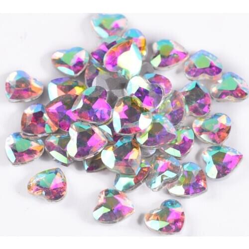 10Pcs Heart Crystal Diamond 17 Color Shiny Nail Accessories DIY 3D Design Jewelry Gems Accessories Manicure Decorations