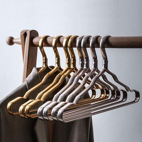 10Pcs Hanger Durable Anti-slip Antideformation Aluminium Alloy Closet Dress Clothing Towel Multifunction Storage Rack MUMR999