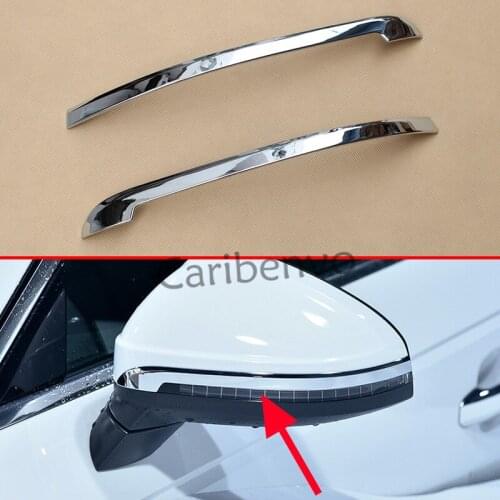 2Pcs Car Side Mirror Rearview Chrome Trims Stripes Accessories For 2016-2019 Audi B9 A4 A5
