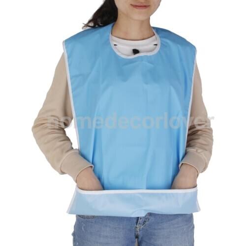 2pcs/set Waterproof Ajustable Large Adult Mealtime Bib Dining Cook Apron Anti-oil Anti-spill Clothes Clothing Protector Blue