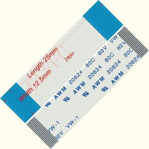 24pin 0.5pitch 25mm-85mm A-type Flexible Flat Cable FFC awm 20624 ROHS for TTL LCD DVD Computer