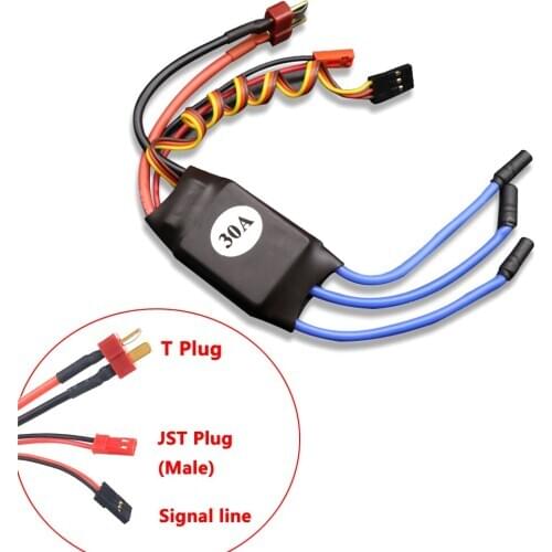 3/5PCS XXD HW 30A Brushless ESC 30A Speed Control BEC 5V 2A T Plug JST Male Conector for SU27 F15 F16 Fixed-wing Aircraft