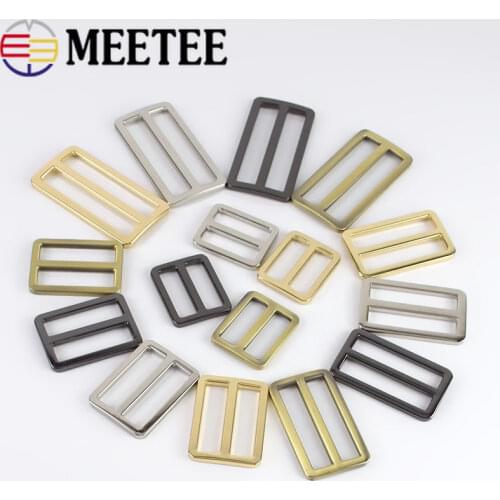 30pcs 20-50mm Metal Slider Tri Glide Adjuster Belt Buckle Bag Straps Buckles for Webbing Bag Shoes Garment Leather Accessories