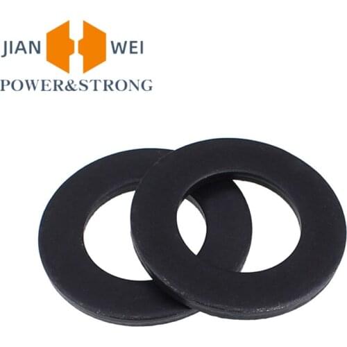 5/25pcM2 M2.5 M3 M4 M5 M6 M8 M10 M12 M16 M20 M30 GB97 DIN125 Black Grade 8.8 Carbon Steel Flat Washer Plain Gasket Pad Ring