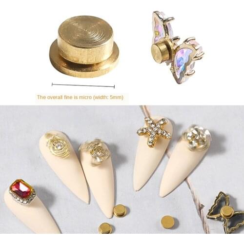 5pcs Universal Handmade Nail Jewelry Bearings Rotating Manicure Accessories Nail Rhinestones DIY Transfer Beads Nail Art Decorat