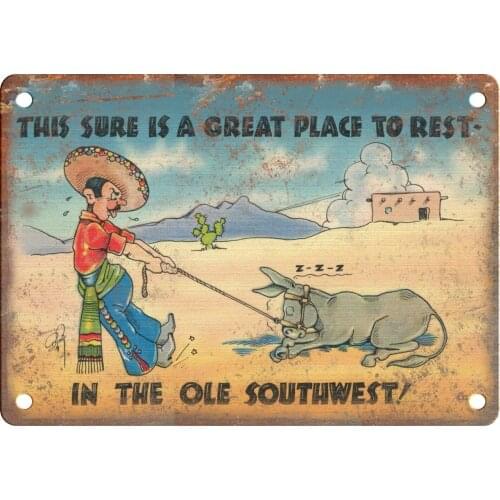 Adkult 1940s Linen Comic Post Card Curt Teich MWM 10" X 7" Reproduction Metal Sign ZJ19