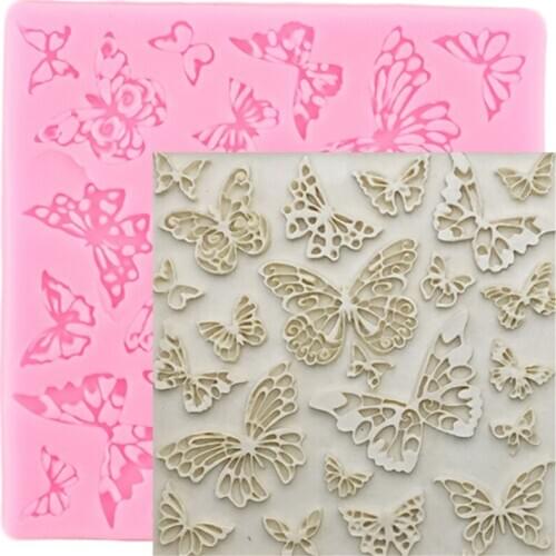 Butterfly Cupcake Topper Silicone Molds Cake Border Fondant Mold DIY Wedding Cake Decorating Tools Candy Clay Chocolate Molds