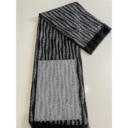 Black Wedding Dress Sequin Bead Lace Fabric Bead Sequin Lace Embroidered Lace Fabric 10yards