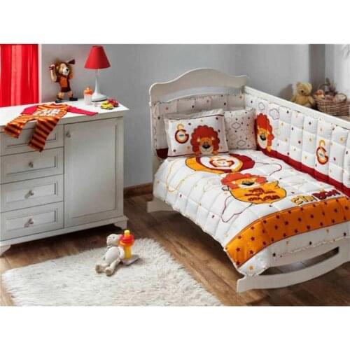 GALATASARAY Infant Baby Crib Bedding Bumper Set For Boy Girl Baby Cot Cotton Soft Soccer Fan Antiallergic GS Lion Made in Turkey