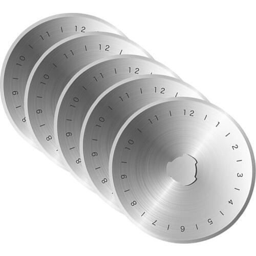 5pcs/set 45mm Leather Quilting Rotary Cutter Circular Fabric Paper Round Cut Cutting Blade for Patchwork HandCraft Cutter Tools