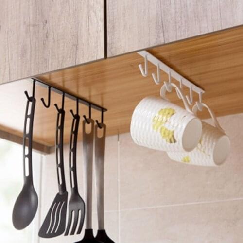 Kitchen Hanger Iron Hooks Shelf Free Of Punch Rack Multifunction Hanger For Kitchen Gadgets Cabinet Cupboard Dish Organizer