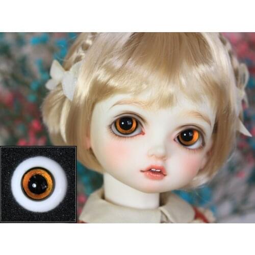 BJD doll eyes suitable for 12mm 14mm16mm18mm size with small iris gold foil glass eye doll accessories