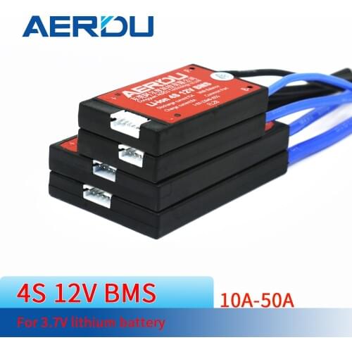 AERDU 4S 12V 16.8V 10A 20A 30A 40A 50A Li Ion Lithium Lipo Battery 18650 PCM PCB BMS Protection Board with Balance for 3.7V Cell