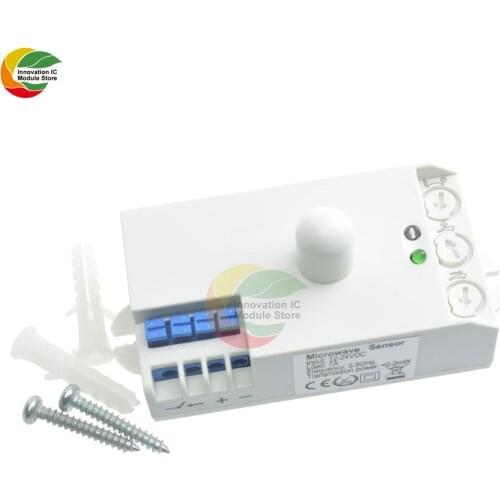 5.8GHz Microwave Radar Motion Sensor Body Motion Detector Sensor Induction Switch for Home Light Switch DC 12V-24V