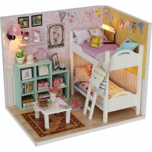 Doll House Miniature DIY Dollhouse With Furnitures Wooden House Toys For Children Birthday Gift M020