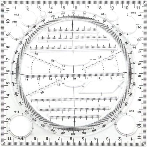 Multifunction Art Design Drawing Ruler, Stereo Geometry Ellipse Template Ruler U4LD