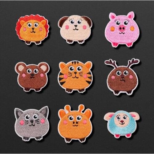 Cartoon animal Embroidered Patches For Clothing Badges Cute Patch For Clothes Iron On Patches Sticker T-shirt Applique