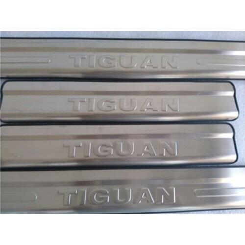 For vw Tiguan stainless door sill scuff plate guards protector door sills trim pedal car accessories styling 4pcs/set