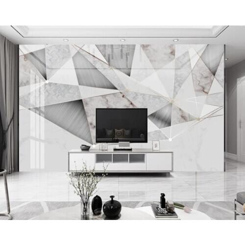 Custom 3D wallpaper for bedroom walls living room Marble geometry wall mural 3d Creative abstract background wall