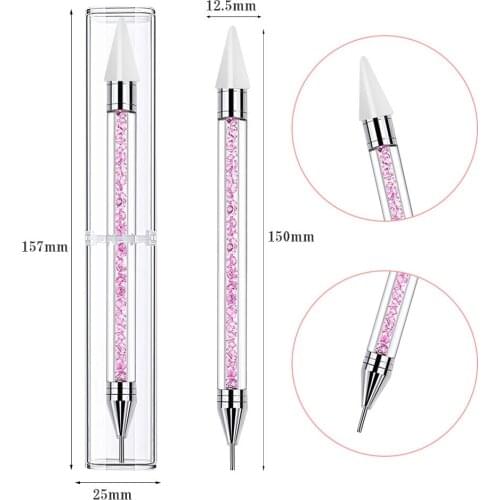 Nail Art Pointing Pen Diamond-encrusted Crayon Dot Flower Double-end Pen Multi-purpose Strong Durable Nail Art Decoration Tool