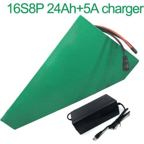 With 5A charger 60V 24Ah 16S8P 18650 Li-ion Battery electric two Three wheeled motorcycle bicycle ebike 330*310*200*70*70*45mm