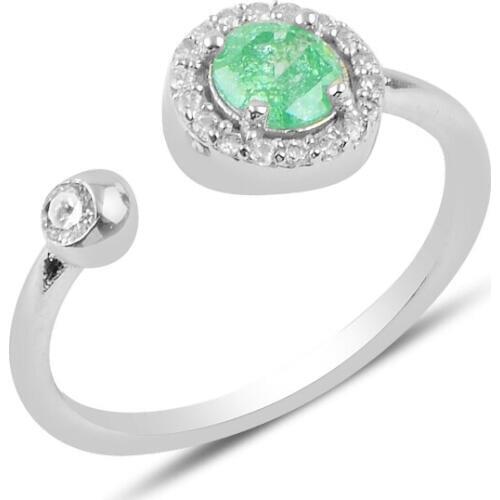 Silver 925 Sterling Engagement Zircon Cubic Zirconia Adjustable Tall Ring