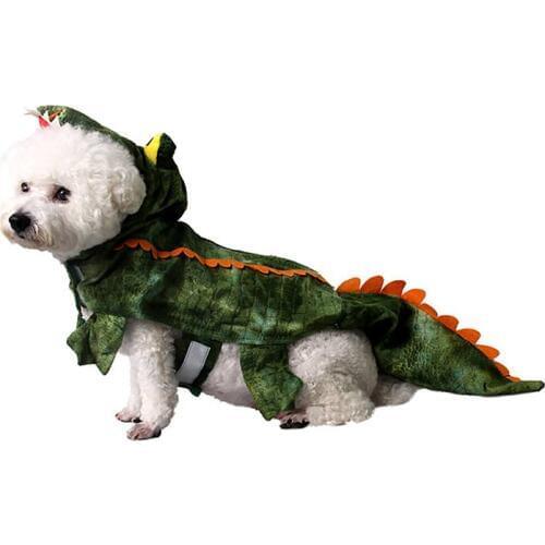 Pet Cat Dog Halloween Cosplay Clothes Animal Crocodile Cosplay Costume Wool Winter Breathable Coat Dark Green