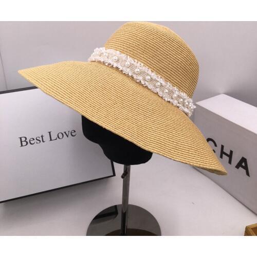 New summer straw big eaves fisherman cap basin sun hat is prevented bask in straw hat female small sweet wind of bucket hats