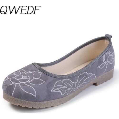 2019 Womens Fashion Canvas Shoes Chinese style Women Loafer Sneakers Hiking Shoes Breathable Casual Shoes Ladies Footwear N1-63