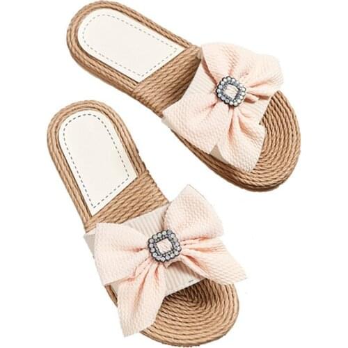 Women sandals summer flat pearl sandals flip flops rome shoes string bead slippers mujer gladiator sandalias sapatos femininos