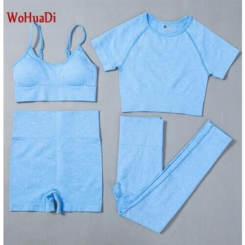 WOHUADI Any Combination Women Clotching Yoga Set Fitness Seamless Pant High Waist Leggings Shirts Sports Bra Tracksuits Gym