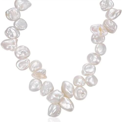 S925 Sterling silver Baroque Freshwater Natural Pearl Beaded Necklace Geometric Irregular Pearl Choker Necklace for Women