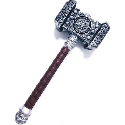 1:1 Ogrim Doomhammer Hammer 54cm Destroy Hammer Weapon Kids Gift Game Role Playing Safety PU Material