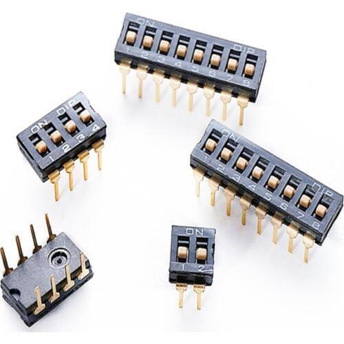 10pcs/lot Slide Type Switch Module 2P 3P 4P 5P 6P 8P 2.54mm Position Way DIP Black Pitch Toggle Switch Black Snap Switch