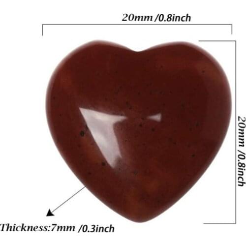 A0ND 15 Pcs Natural Polished Gemstones Heart Love Stones Crystals Healing Stones Set