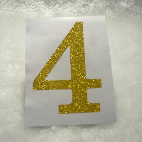 2inch - Gold Glitter Number Stickers Decorative Number "4"