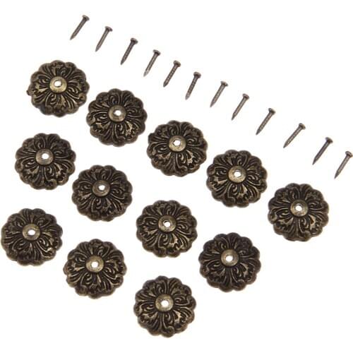 20 Pcs 15mm Antique Bronze Furniture Decor Protectors Upholstery Nail Tachas Jewelry Gift Box Door Decorative Tack Stud Pushpin