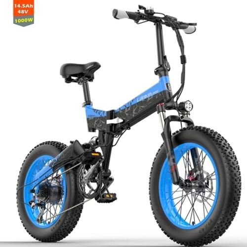 2021 New Good Quality EU in Stock 1000W 48V 10.4Ah Lankeleisi X3000 Plus Mountain Snow Electric Bicycle Fat Folding Adult Bike
