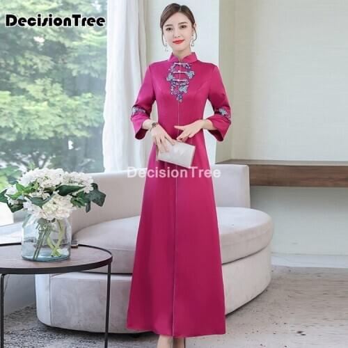 2021 modern cheongsam ao dai vietnam aodai dress qipao long oriental dress women mandarin collar floral print dress party dress
