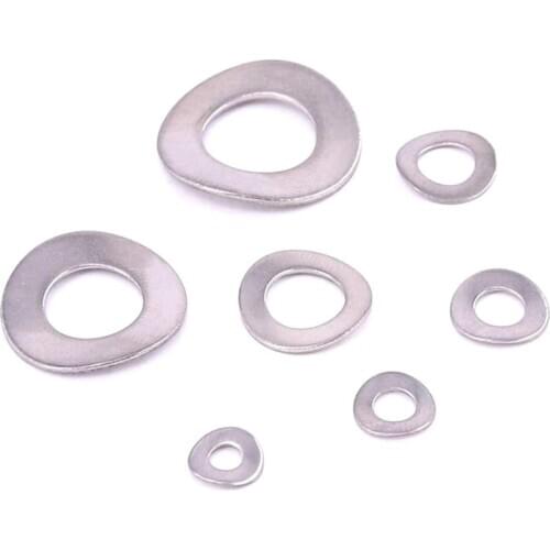 295Pcs/Set M3/M4/M5/M6/M8/M10/M12 304 Stainless Steel Wave Shape Spring Washer Gasket Rust Resistance Fasteners Hardware Tool